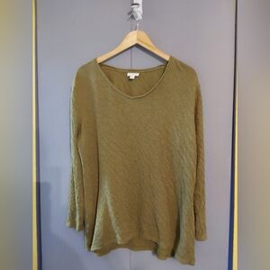 J. Jill Olive Green Textured Women's Top